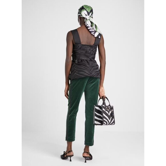 Kate Spade‎ Bold Zebra Jacquard Black Tank Top Shirt Size 4 NWT - Picture 3 of 9